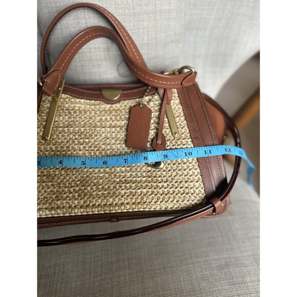 Coach Dreamer 21 Raffia Brown Natural Leather Straw w/Removable Crossbosy Straps - Picture 14 of 15